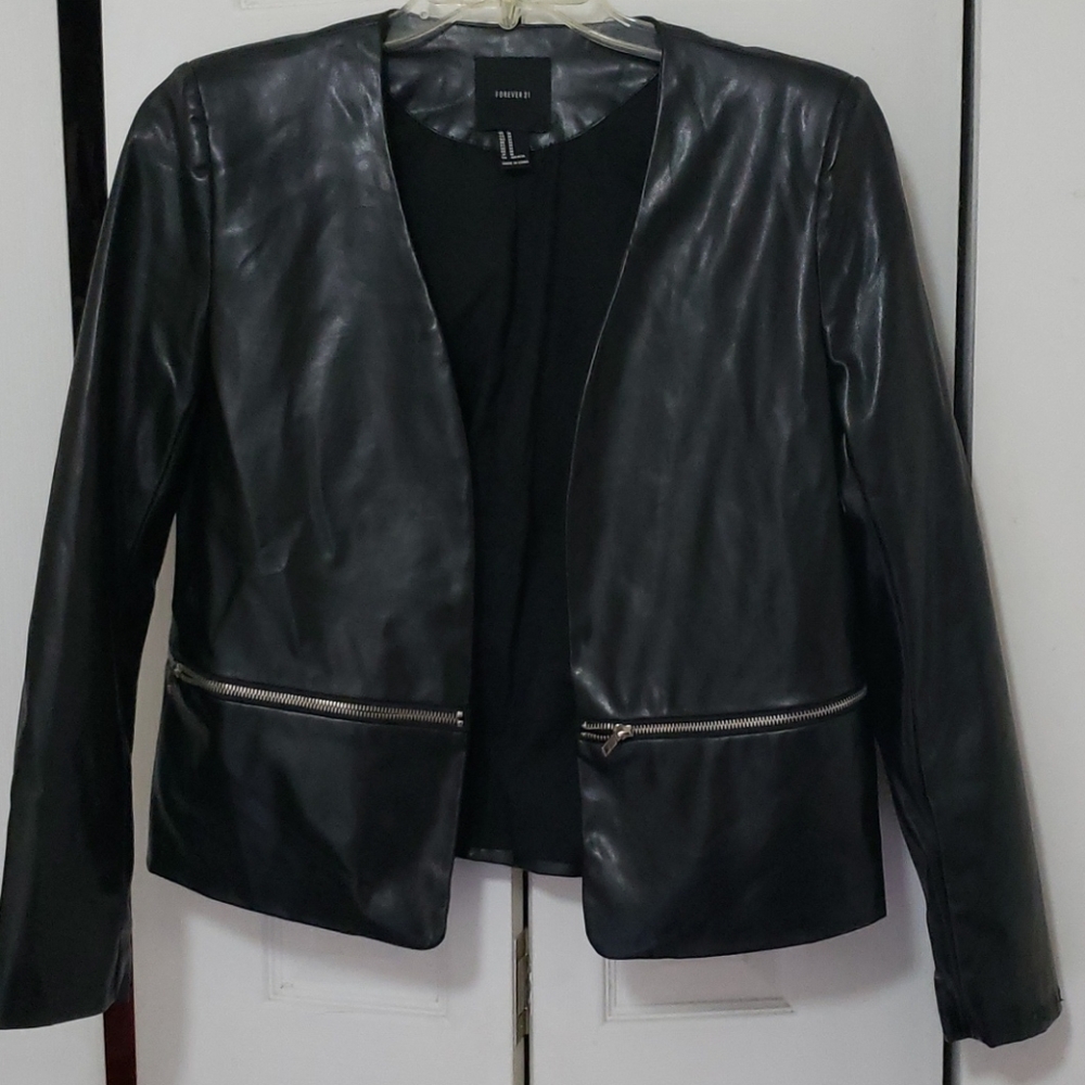 Damaged in flood Forever21 faux leather jacket‎